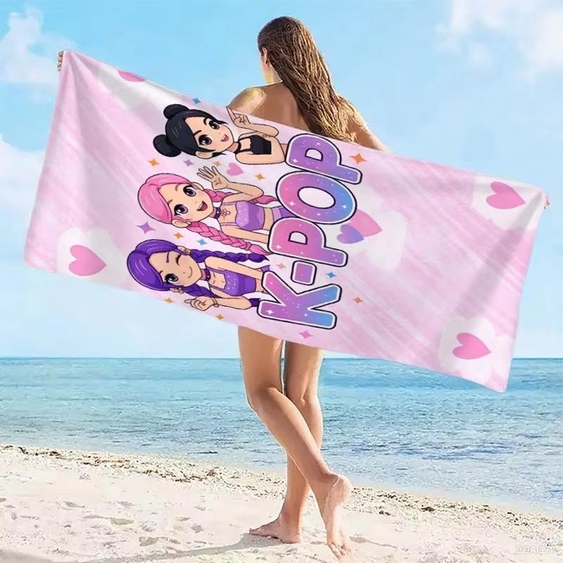 Kpop Girl Group Style Towel, Skin Friendly Lightweight Quick Dry for Summer Pool Yoga Vacation Beach Portable Gift