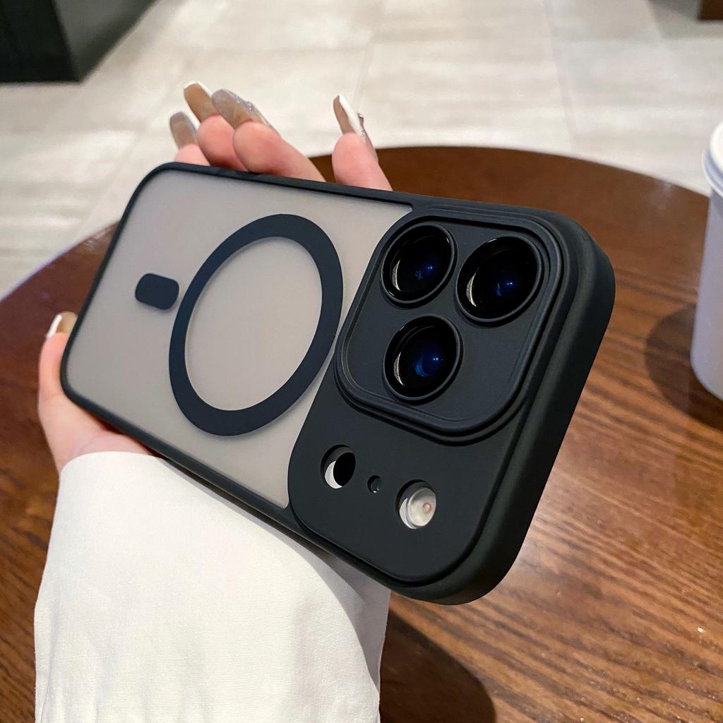 Luxury Matte Translucent Camera Protection Magnetic Case For iPhone 16 Pro Max 16 15 14 Plus 13 12  Pro Max 16e Magsafe Case
