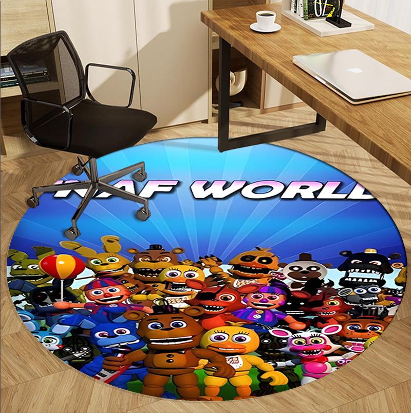 Five Nights at Freddy's Muster Runder Teppich, Innen-/Außenmatte, für Picknick, Spielzimmer, Schlafzimmer, Büro, Wohnzimmer, Heimdeko Teppich, Geburtstagsgeschenk