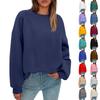 Damen Pullover Oversized Rundhals Lässige Langarm Tops