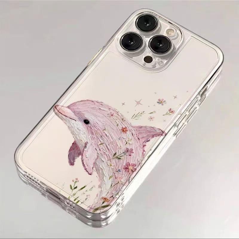 Cute Dolphin for Iphone17promax Mobile Phone Case Apple 16/14pro Japan and South Korea 13/12/15 Foreign Trade
