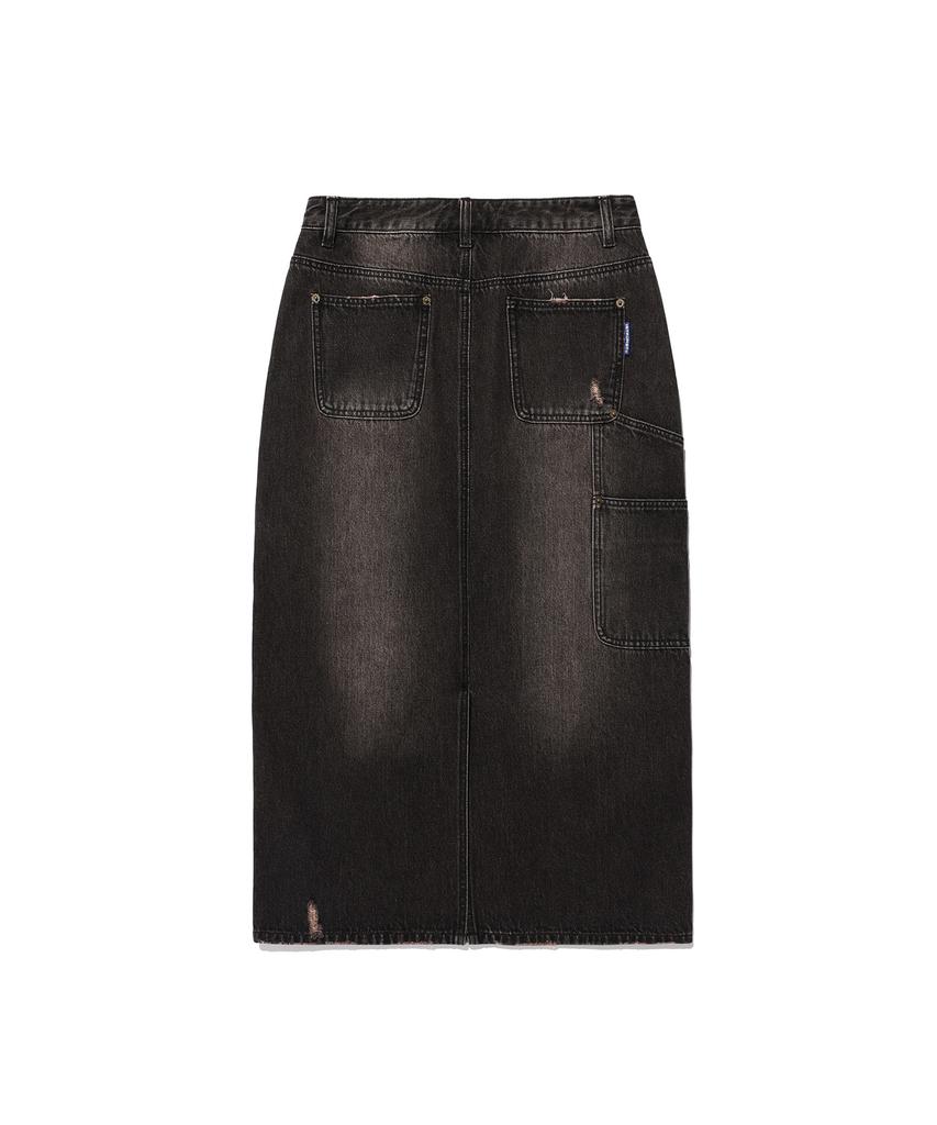 East Coast Damaged Double Knee Maxi Skirt_Black(Ik2Effd115A)