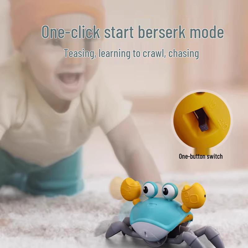 Crab Electric Crawling Toy: Automatic Induction, Wind-Up, Singing, Educational Gift for Babies and Kids