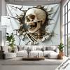 Halloween Wall Breaks Out Blood Skull Tapestry Retro Split Wall Half Body Skeleton Wall Cloth Party Decoration