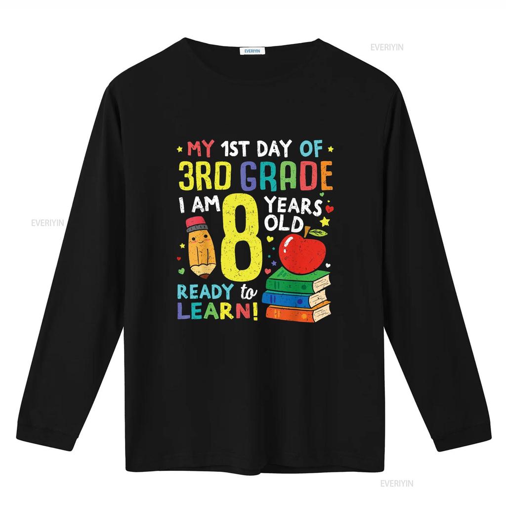3rd Grade Back To First Day of School T Shirt Boys Girl Vintage Washed Streetwear Top For Everyday Wear Fashion Stretched