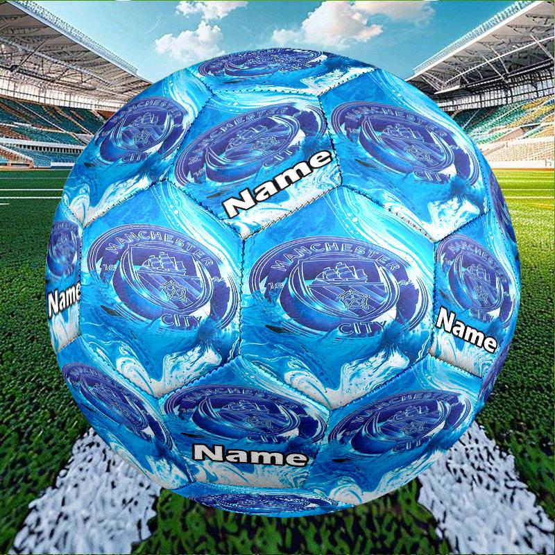 Individueller Name Personalisierter Manchester City FC-A Druck Größe 5 Fußball Training & Spiel Fußball, für Team, Kicken, Geschenk für Fußball-Enthusiasten