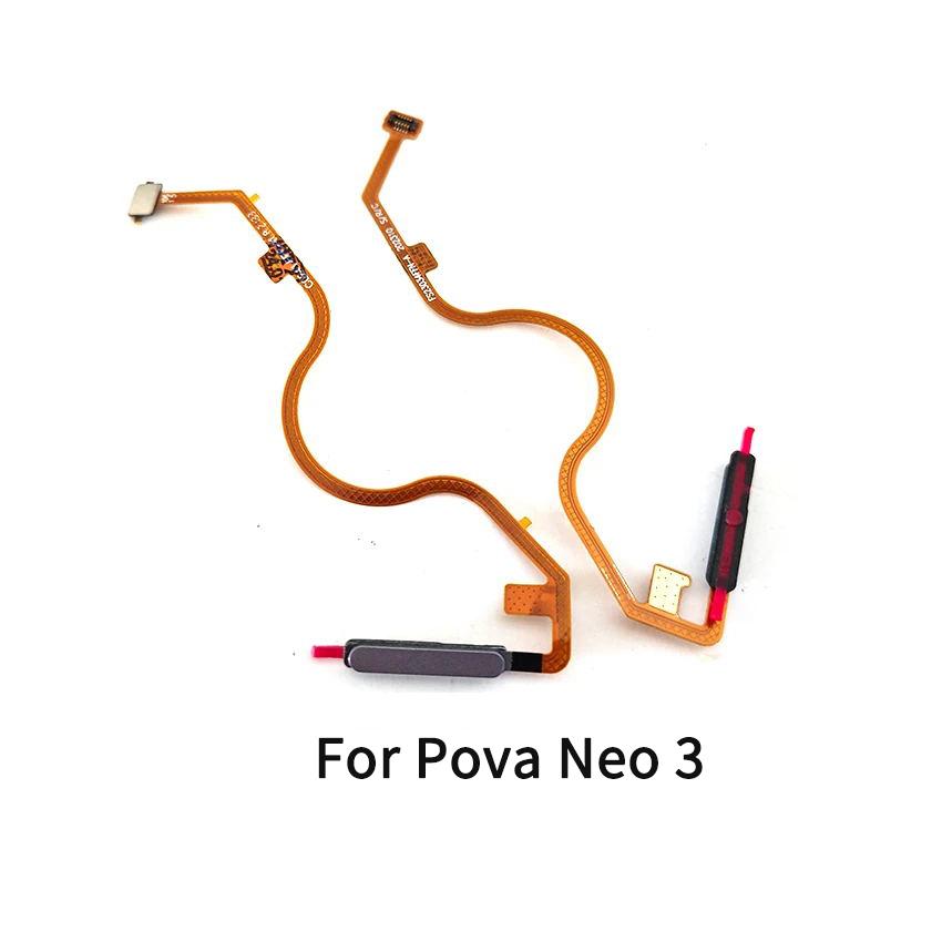 For Tecno Pova 3 / Neo 3 Power Button Fingerprint Sensor Flex Cable Repair Parts