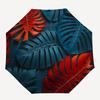 1pc Tropical Leaves Auto Open/close, All-Season Portable Folding Umbrella for Women & Men, Travel, Everyday, Formal Events -06210