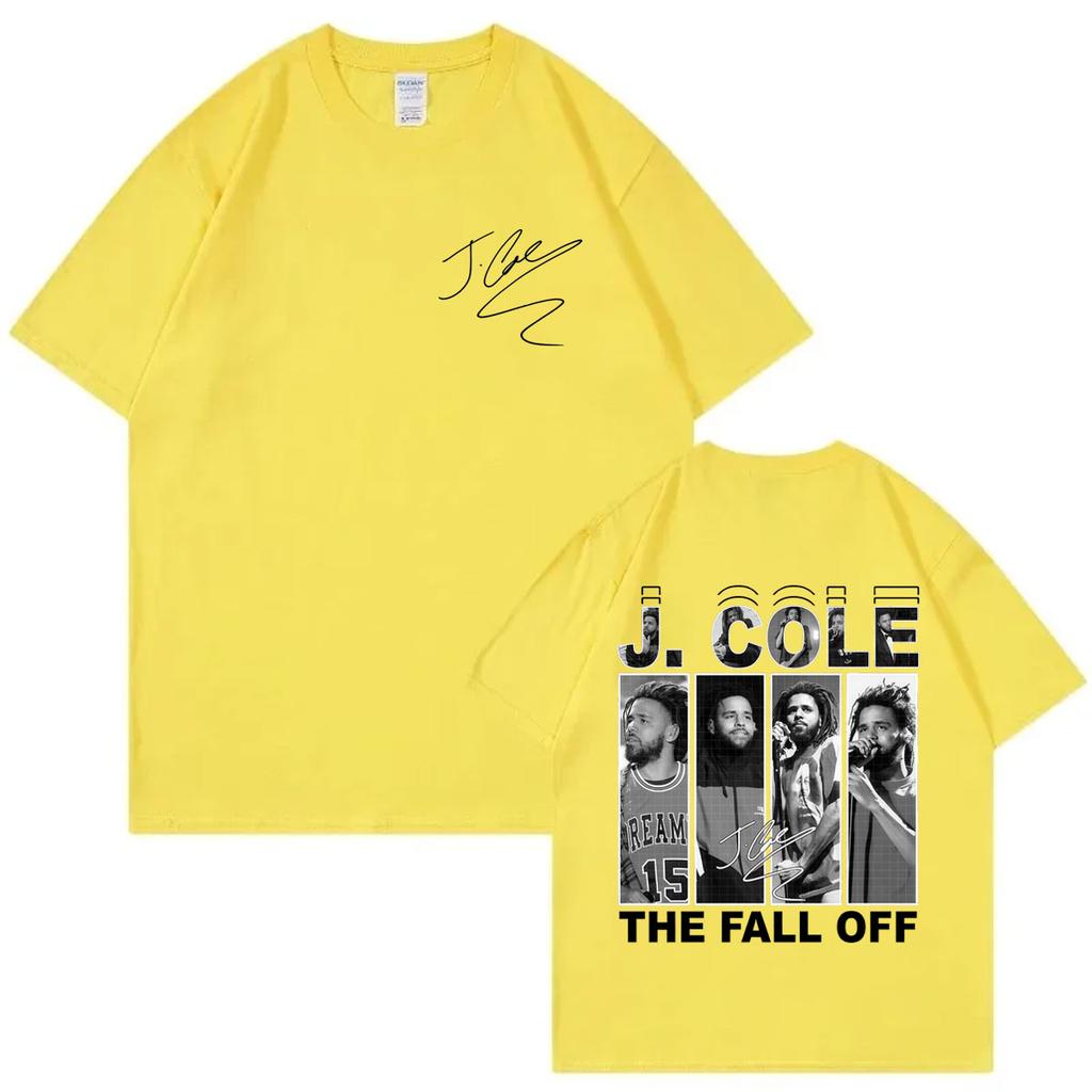 Rapper J Cole The Fall Off Tour 2026 Grafická trička Pánská Hip Hop Vintage Krátký rukáv Ležérní Módní Volné Tričko