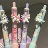4pcs/box Sweet Cartoon Gel Pen Creative Design Kawaii Jelly Pen for Writing 0.5mm Black Ink Stationery Student Gel Pen