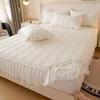 Princess Style Wool Lace Bed Skirt Cover - Non-Slip All-Season Thickened Mattress Protector for Single Beds