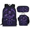 Back To School Student Backpack Cartoon Laptop Bag Pencil Case Set of 3, Water-Resistant Large Capacity for Boys Girls