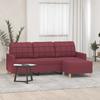 Vidaxl 3-Seater Sofa with Footstool Wine Red 180 Cm, Fabric
