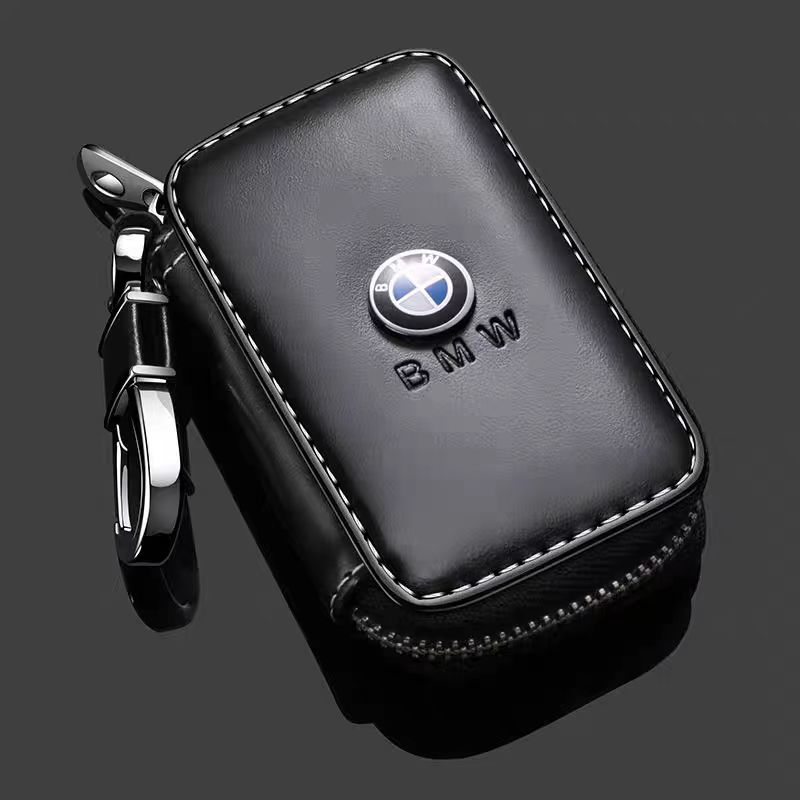 Leather Car Key Case Protection Auto Key Bag Key Chain Cover For BMW M M3 M5 X1 X3 X5 X6 E90 E91 E92 E93 M3 E60