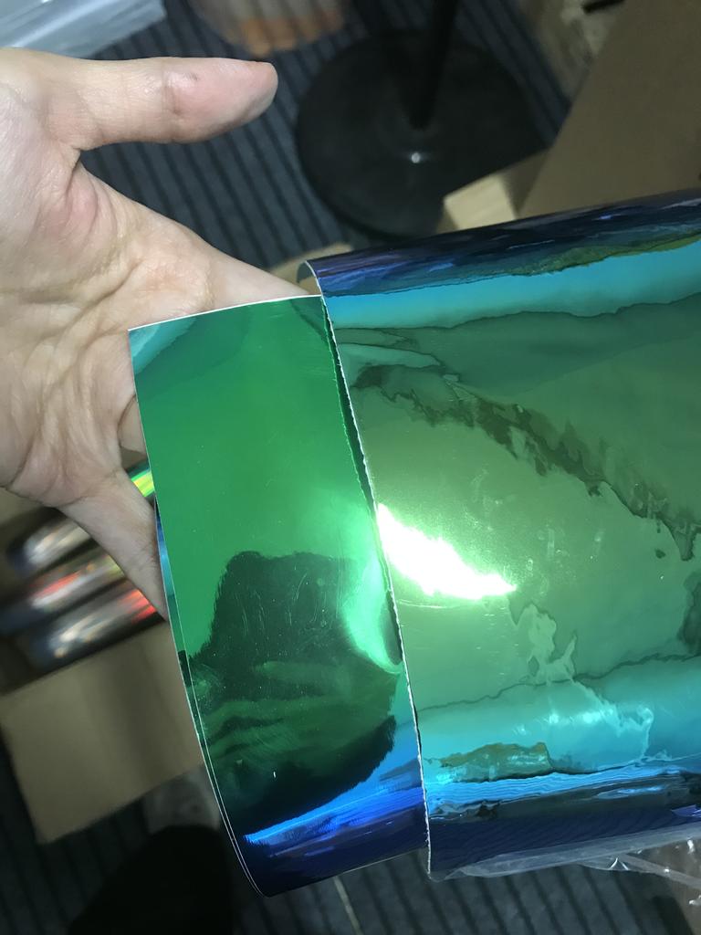 18mX1.35m Holographic Chameleon Blue Green Neo Chrome Car Body Vinyl Wrap Roll Sticker Decals Color Change Film, NOT Stretchable