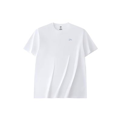 Anta Solid Color Outdoor Casual Sports Crew Neck Pullover Short Sleeve Drop Shoulder T-Shirt Unisex T-Shirts Snow-White 972428109-1
