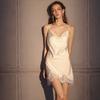 Sexy Pajamas Women's 1011 New Summer High-end Pure Desire Style White Ice Silk Lace Women's Suspender Nightdress Set