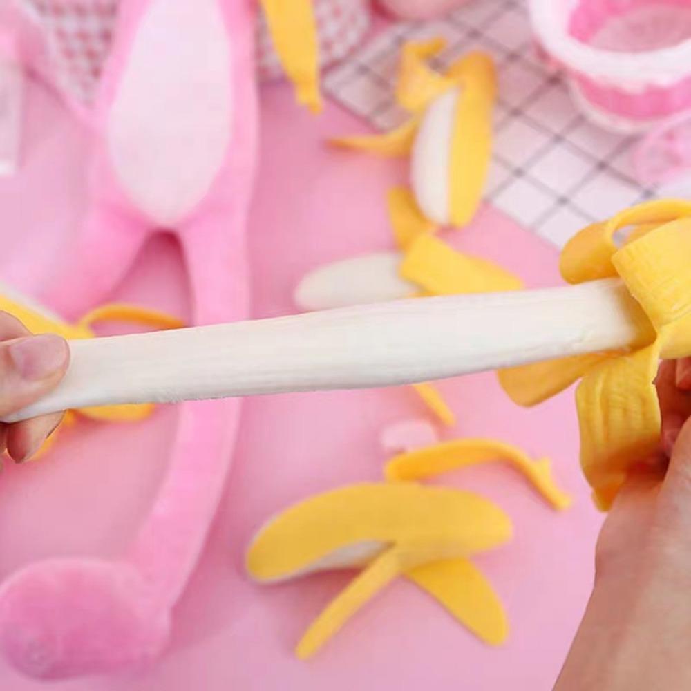 Cute Fruit Squishy Stress Balls Fidgeting Tactile Plaything Press Stress Relief Hand Toy Anti-Anxiety Banana Stretchy Slow Rising Toy