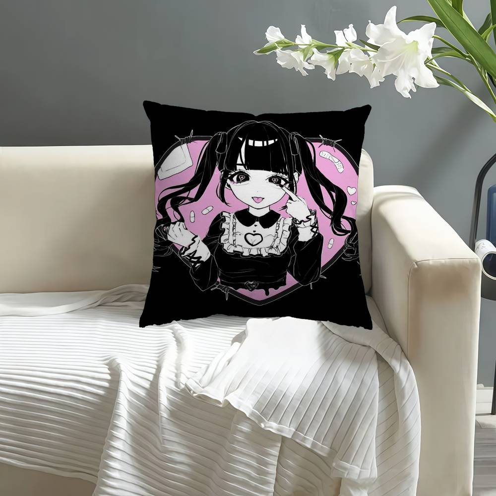 Anime Jirai Kei Cartoon Maple Design Cushion Cover Happy Autumn Harvest Decor Holiday Decorati Pillow Cover