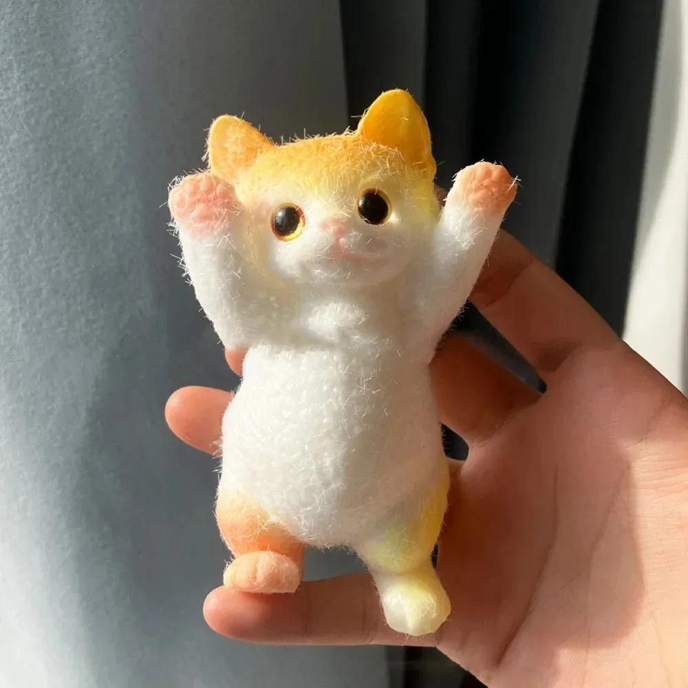 Taba Squishy hračka mačka - Realistická nadýchaná lepkavá hračka na uvoľnenie stresu, Mäkká simulácia mačky na stláčanie pre dospelých deti Darček
