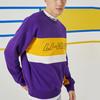 Li Ning Fleece Loose Fit Round Neck Pullover Sweatshirt Winter Couple Style Men Sweatshirt Purple AWDQ654-4