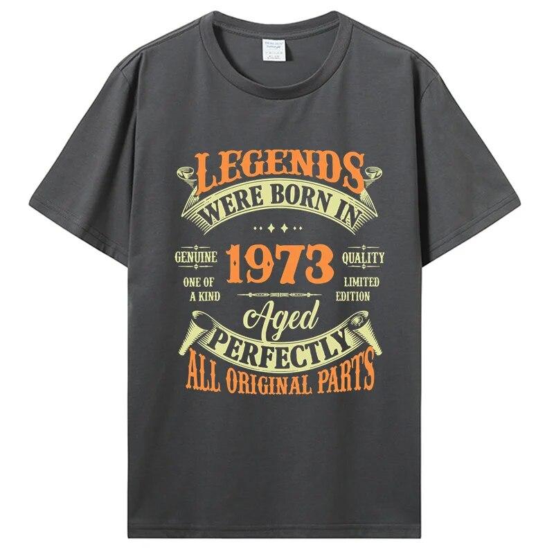 Funny Vintage 1973 Husband T Shirt Summer Style Graphic Cotton Tshirt Streetwear Birthday Gifts T-shirt Oversized Unisex Clothing