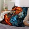 1 pièce Couverture Yin Yang Tigre Feu et Glace Jeté Doux pour Décoration Intérieure, Idée Cadeau, Usage Saisonnier, Salon, Voyage, Camping, Couvertures de Voiture