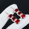 Lindos Brincos de Gema de Granada Vermelha, Brinco de Prata de Lei 925, Brincos Pendentes de Joalheria de Prata Boho Feitos à Mão, Presente de Noivado