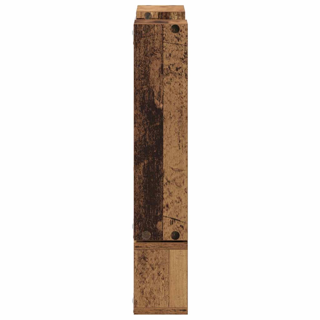 Wall Mounted Shelf with Storage Reclaimed Wood Look 96 X 12 X 64 Cm