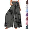 Women's Summer Wide Leg Pants High Waisted Flowing Pockets Fashion Casual Casual Bohemian Printed Beach Pants