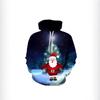 Herren Damen Weihnachten Weihnachtsmann 3D Digitaldruck Kapuzenpullover Lockerer Sitz Winter Freizeit Oberteil