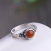 Inele Ajustabile 100% Argint Sterling 925 Real cu Carnelian Roșu de Sud pentru Femei Cadou Bijuterii la Modă Retro Anillos