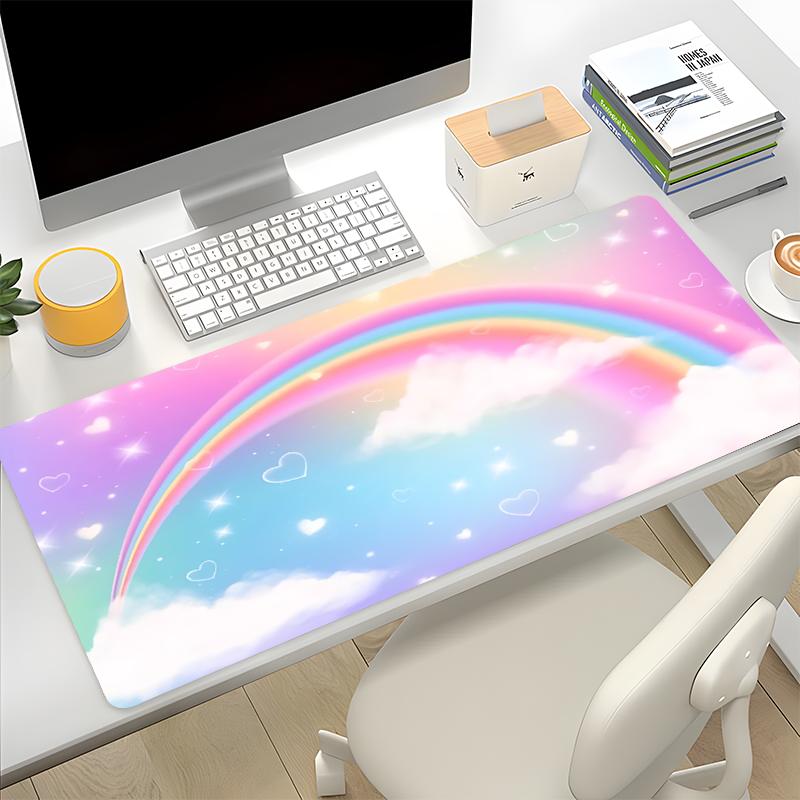 XXL Rainbow Gaming Mauspadd MM dickes Mauspadd rutschfeste Schreibtischmatte Arbeit Unterhaltung Homeoffice Geschenk Schreibtischzubehör