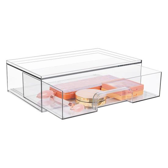 Cajas de Almacenamiento Transparentes Extraíbles de Gran Capacidad Multiusos Apilables Organizador Contenedor de Almacenamiento Transparente con
