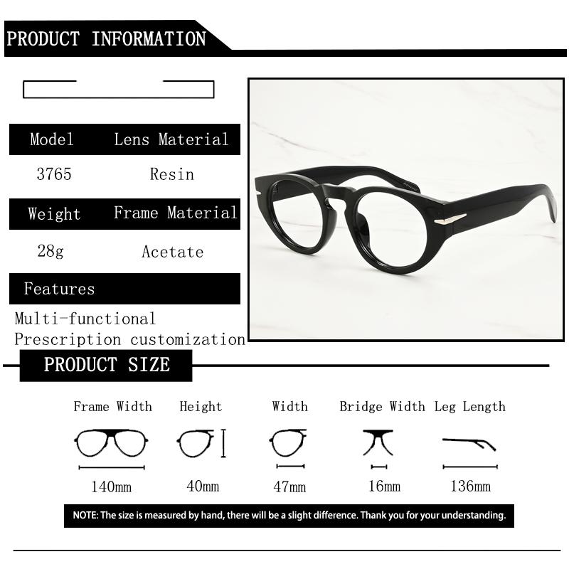 Klassische Retro Runde Myopiebrille mit Sehstärke Anti Blaulicht Optische Brille für Männer Frauen