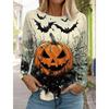 Halloween Long Sleeved  Pumpkin Autumn Long Sleeve T-Shirt Autumn Casual Tops For Women Clothing Tops