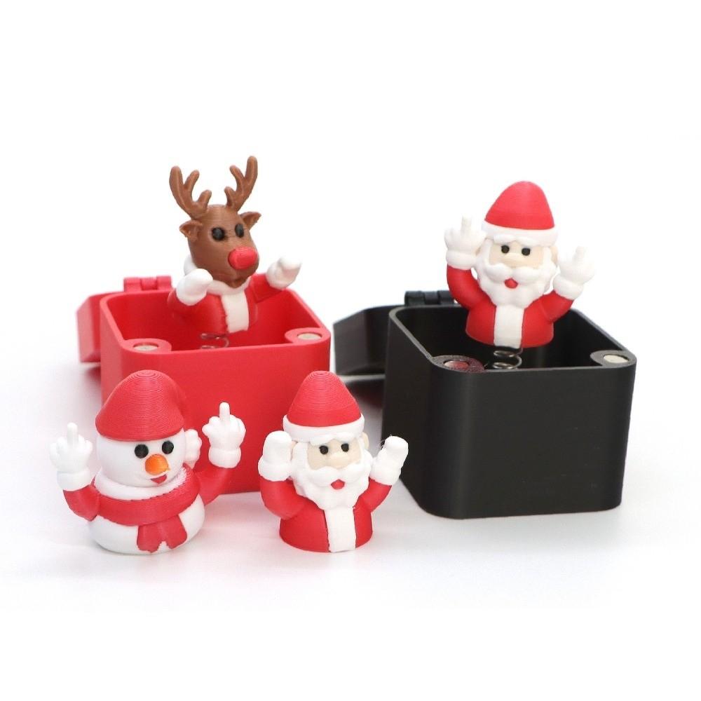 Creative Santa Claus Snowman Christmas Prank Box Plastic Annoying Present Gift Boxes Quirky Joke Funny Desk Decoration