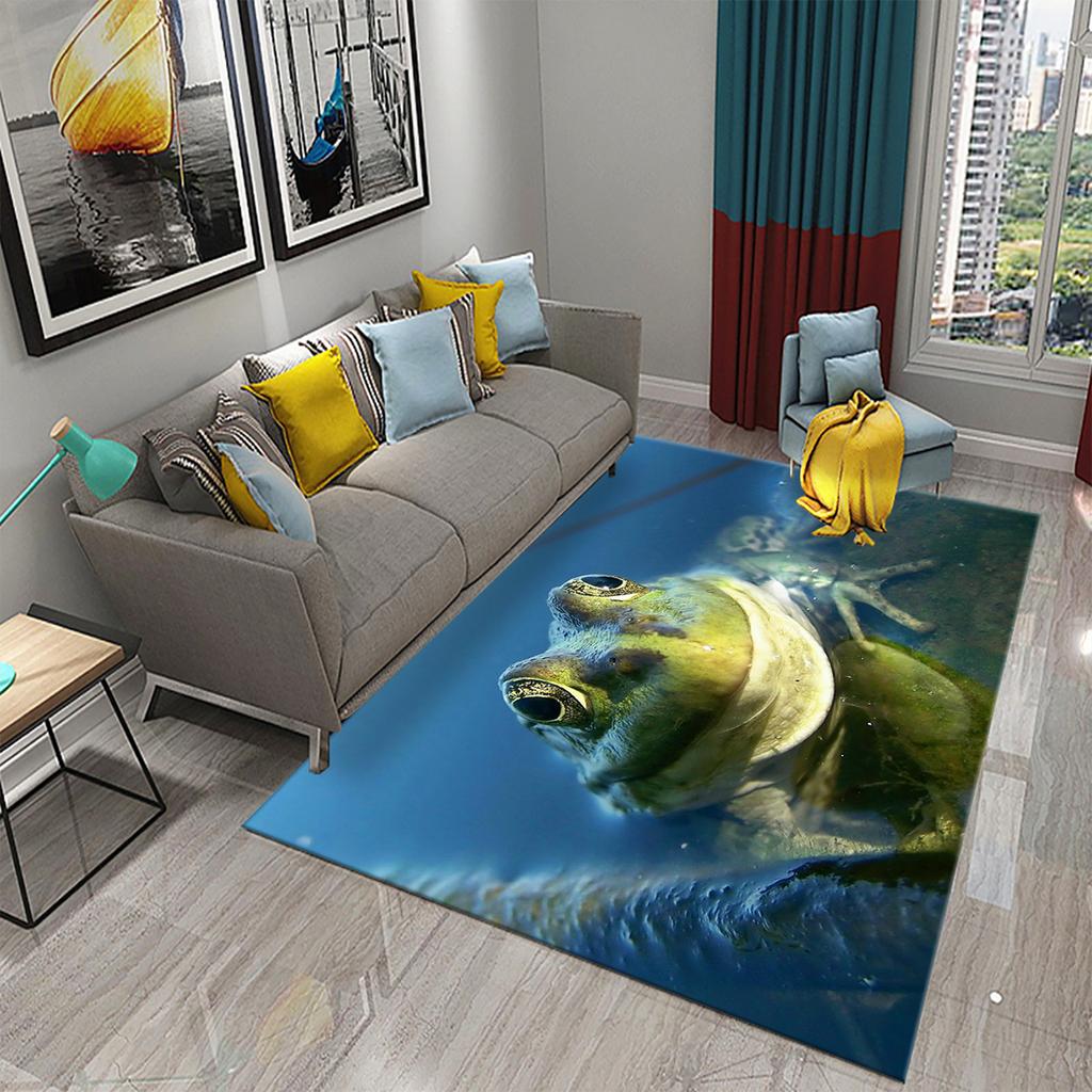 Frog Carpet Colorful Cute Animal Pattern Carpet for Bathroom Non-slip Area Mat Living Room Kids Bedroom Floor Mat Entrance Decor