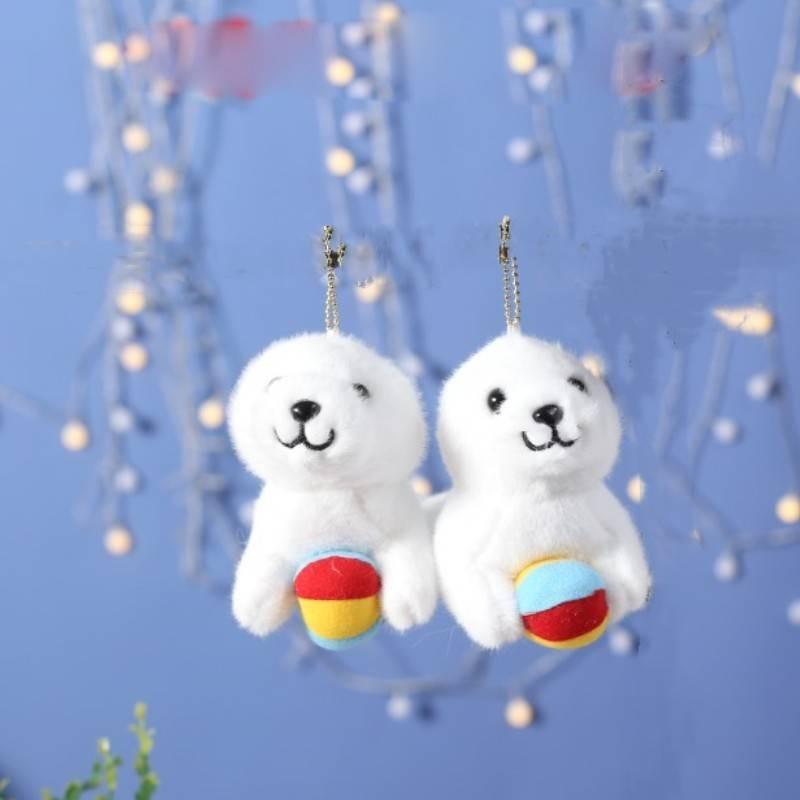 Adorable Seal Plush Toy Soft Stuffed Animal Keychain Cartoon Bag Charm