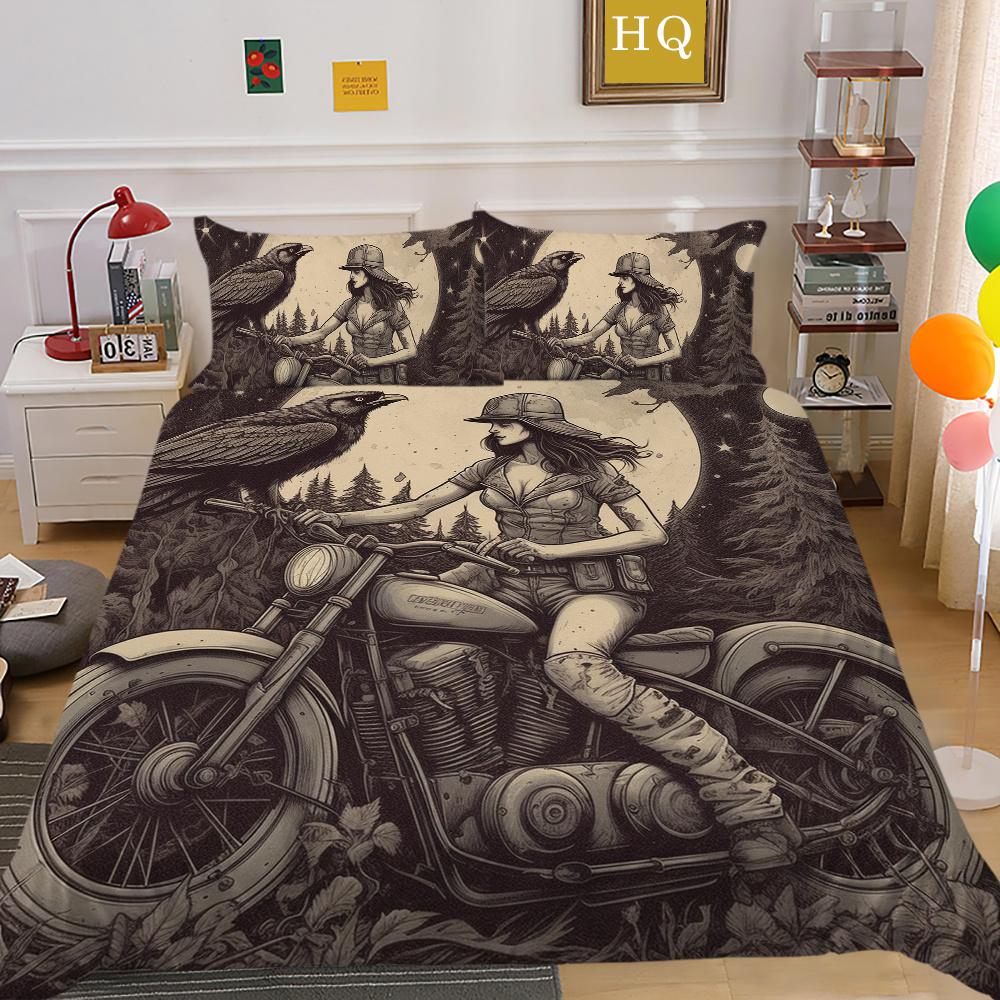 Beauty Skull Printed Home Textiles Twin Full Size Polyester Bed Clothes Teens Highend Soft Comforter Cover Sets
