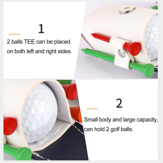 Mini marsupio per palline da golf, portatile, in similpelle, porta tee da golf, custodia per palline, accessori da golf per golfisti, uomini e donne