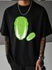 Unisex Summer Casual Short Sleeve T Shirt Cute Chinese Cabbage Vegetable Graphic Oversized Loose Tees Street Daily Fashion Tops
