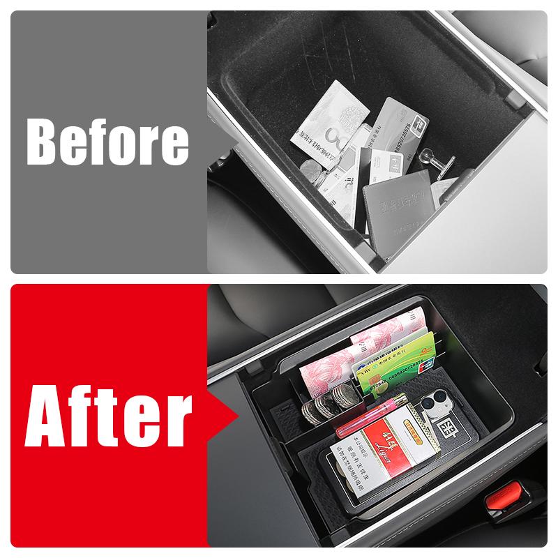 For Tesla Model Y Model 3 2024 ABS Car Central Control Armrest Box Storage Tray Accessories
