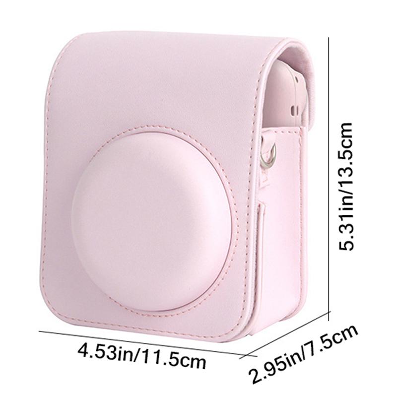 1Pc For Instax Mini 12 Camera Case Pu Soft Protective Case Trave Bag For Film Camera Bag With Shoulder Strap