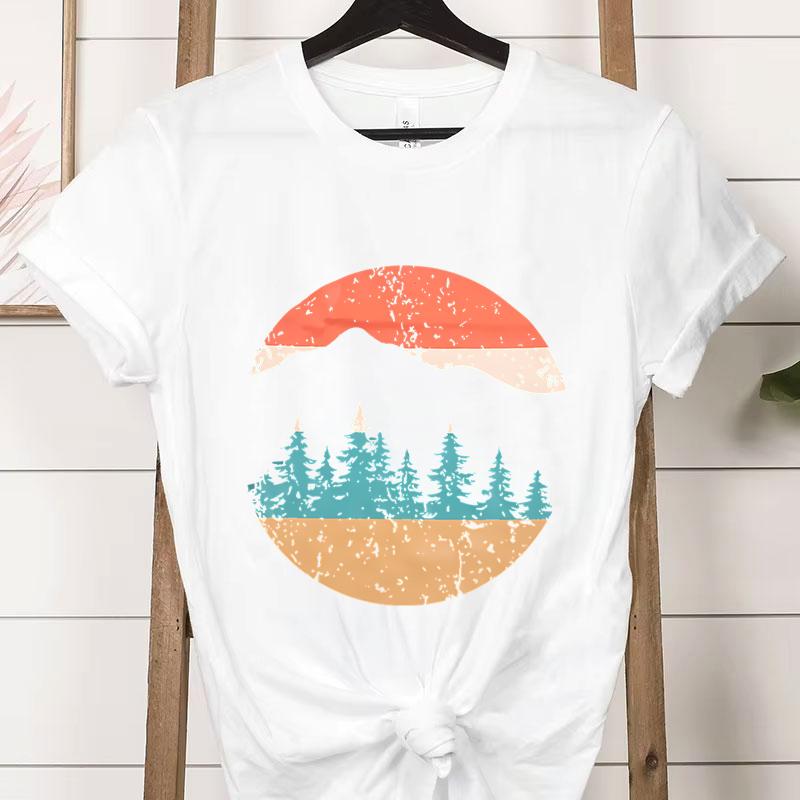 Vintage Abenteuer Berg Grafik T-Shirts Damen Lustiges Naturfreund Geschenk Klassische Oberteile Frau Abenteuer Draußen Berg T-Shirt
