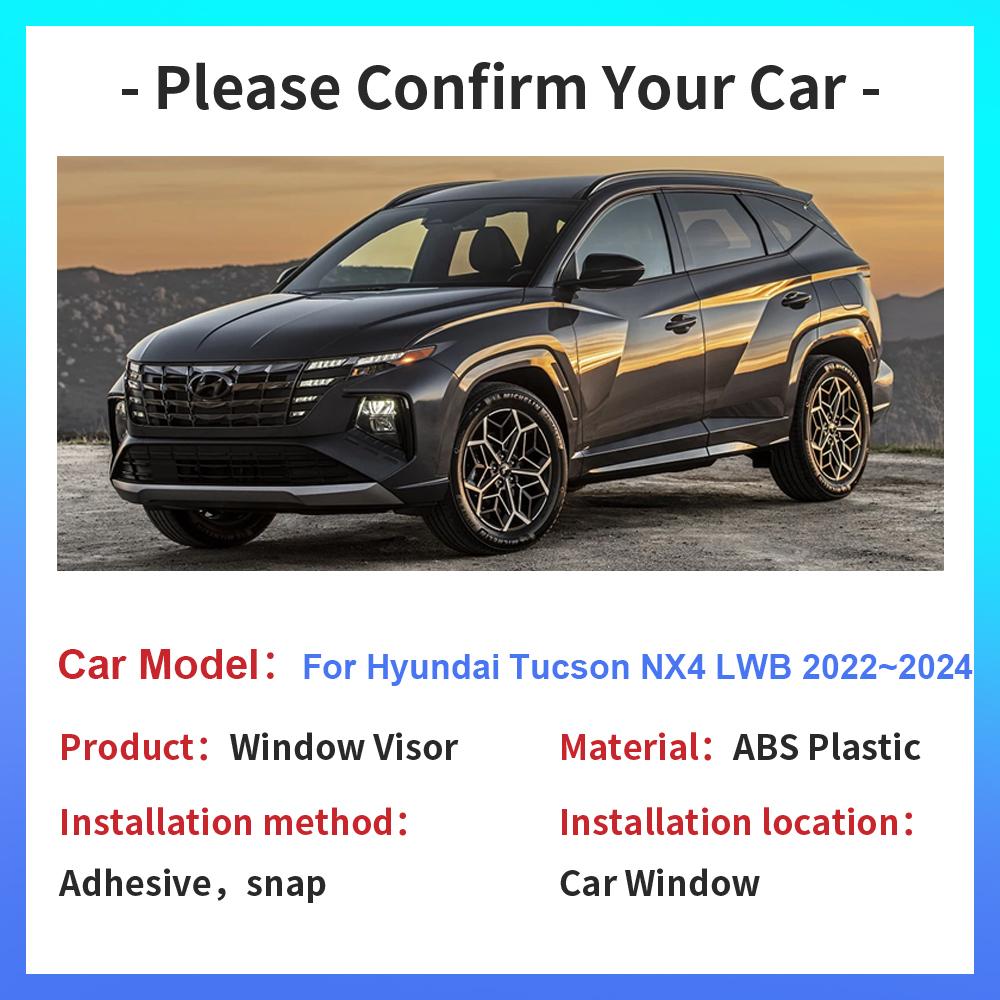 Window Visor for Hyundai Tucson L NX4 LWB 2024 2024 2024 Sun Rain Guards Car Side Windows Deflector Vent Smoke Covers Accessorie