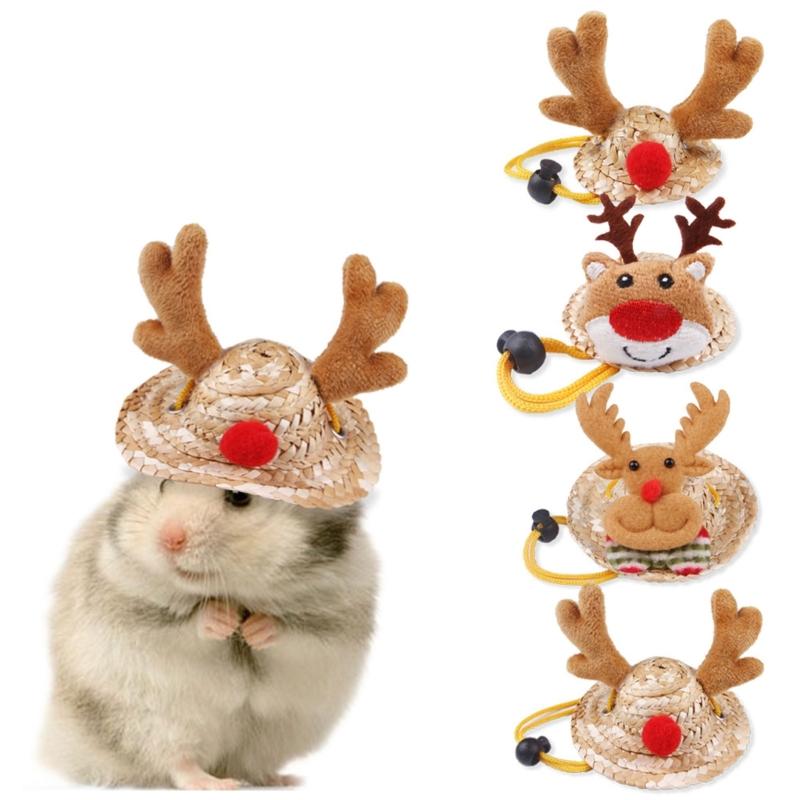Guinea Pigs Hat Christmas HeadWear Costume Christmas Theme Gift Cosplay Elk Small Pet Hamster Headwear