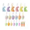 Bright Easter Decors Set With Foam Rabbit And Carrot Ornament Easter Party Supplies For Indoor Outdoors Use