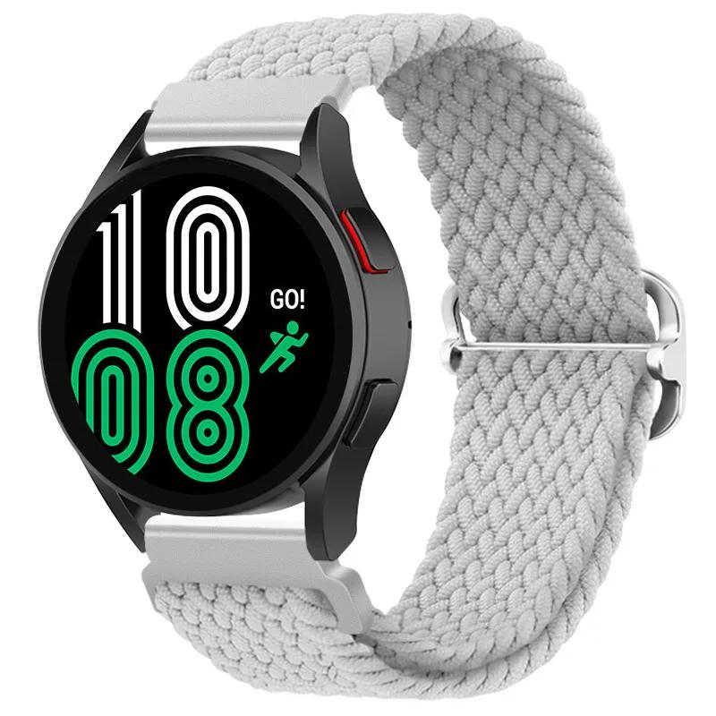 20mm Braided Solo Loop Strap for Samsung Galaxy Watch 6/5/4 44mm 40mm/Classic 47mm 43mm 46mm42mm Nylon Bracelet Watch 5 Pro 45mm