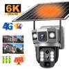 3 Linsen 3 Bildschirme 6K 12MP HD Solarkamera Eingebaute Batterie Solarpanel Strom Smart Home Überwachungskameras Nacht Außenüberwachung